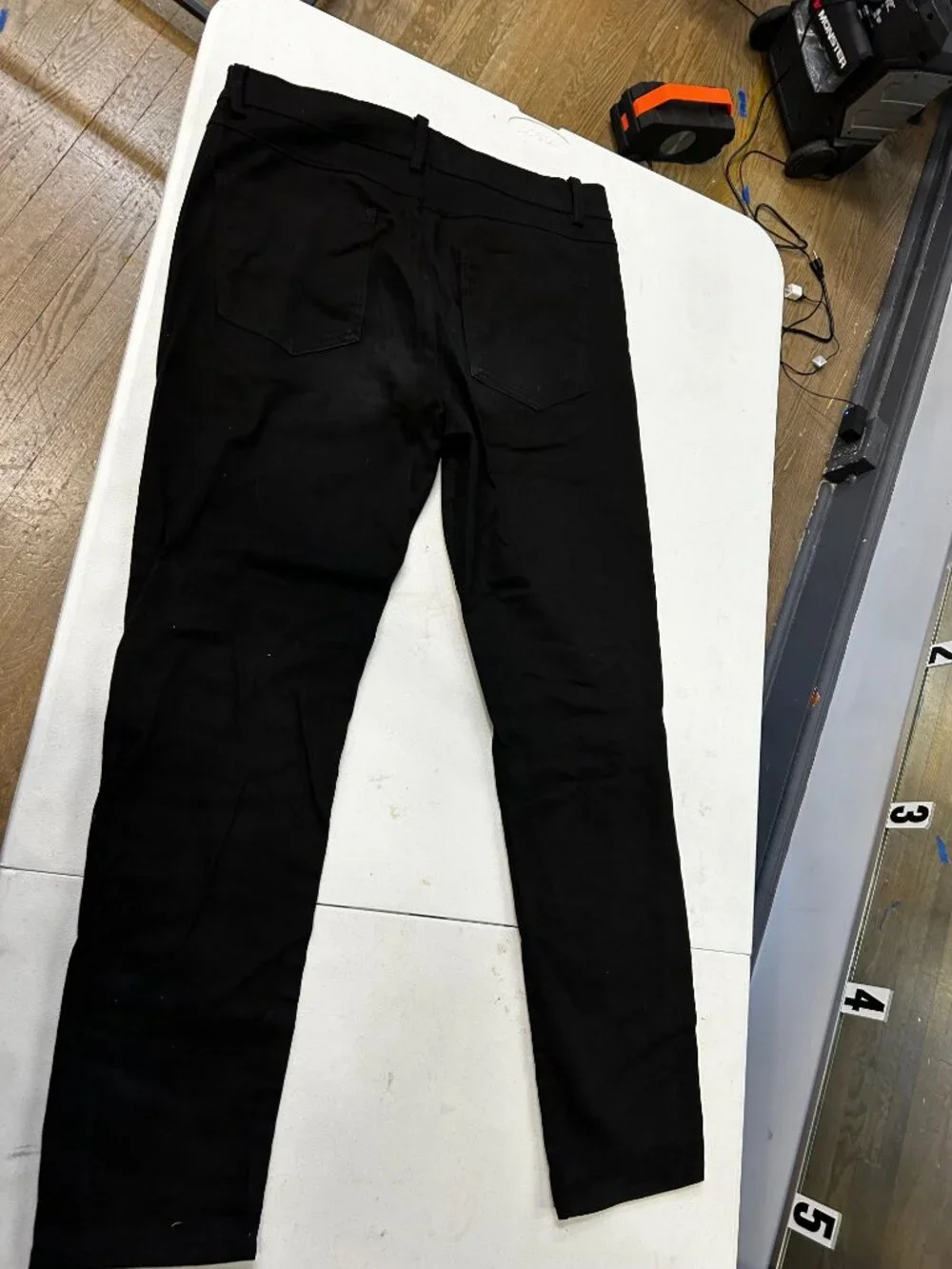 Black Rocker Jeans Skinny Twill Red Plaid Patches